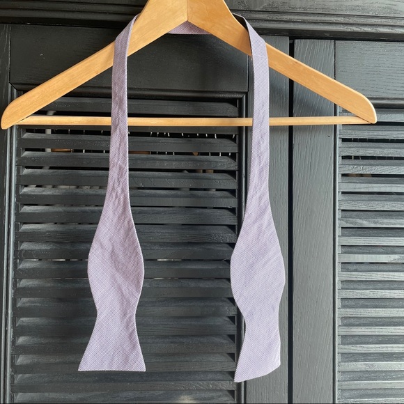 Onassis bow tie tiny purple checks - Picture 4 of 7